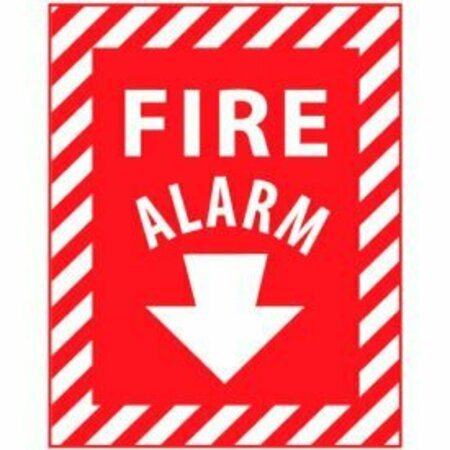 NATIONAL MARKER CO Fire Safety Sign - Fire Alarm - Plastic FAPSER